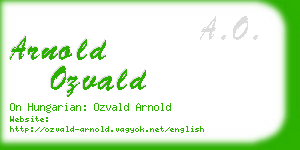 arnold ozvald business card